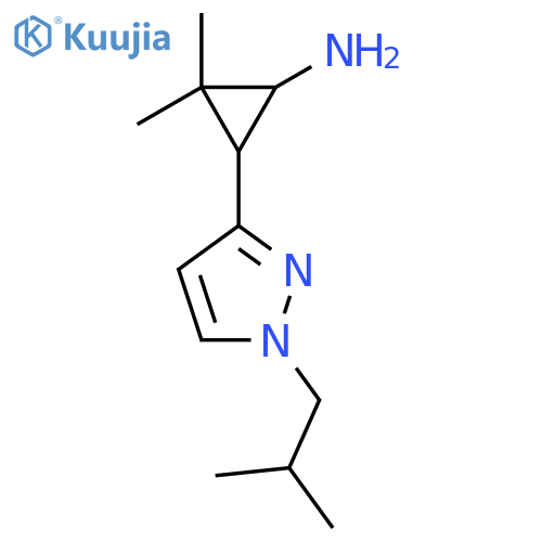 2,2-dimethyl-3-1-(2-methylpropyl)-1H-pyrazol-3-ylcyclopropan-1-amine structure