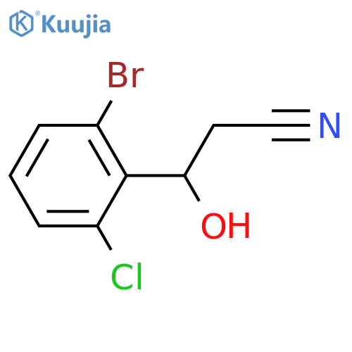 3-(2-bromo-6-chlorophenyl)-3-hydroxypropanenitrile structure
