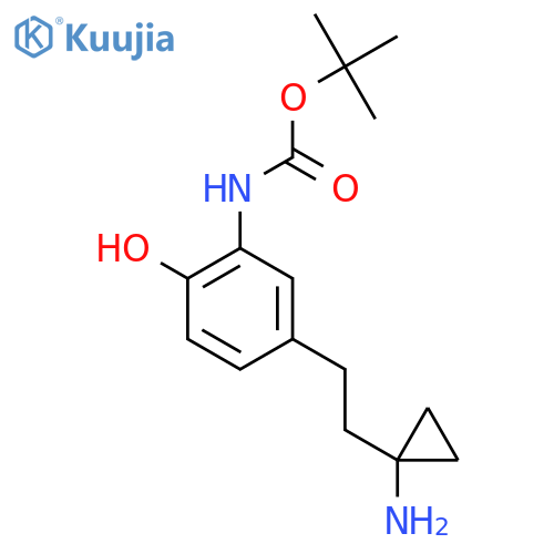 tert-butyl N-{5-2-(1-aminocyclopropyl)ethyl-2-hydroxyphenyl}carbamate structure