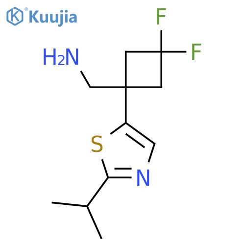 {3,3-difluoro-1-2-(propan-2-yl)-1,3-thiazol-5-ylcyclobutyl}methanamine structure