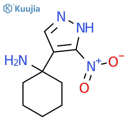 1-(3-nitro-1H-pyrazol-4-yl)cyclohexan-1-amine structure