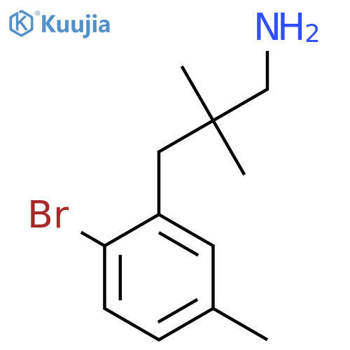 3-(2-bromo-5-methylphenyl)-2,2-dimethylpropan-1-amine structure