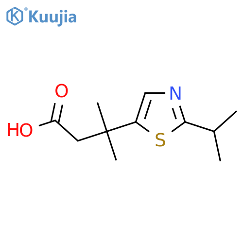 3-methyl-3-2-(propan-2-yl)-1,3-thiazol-5-ylbutanoic acid structure