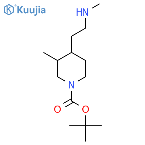 tert-butyl 3-methyl-4-2-(methylamino)ethylpiperidine-1-carboxylate structure