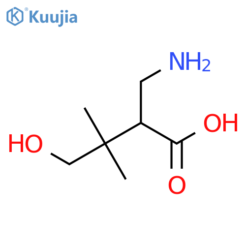 2-(aminomethyl)-4-hydroxy-3,3-dimethylbutanoic acid structure