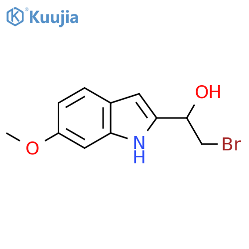 2-bromo-1-(6-methoxy-1H-indol-2-yl)ethan-1-ol structure