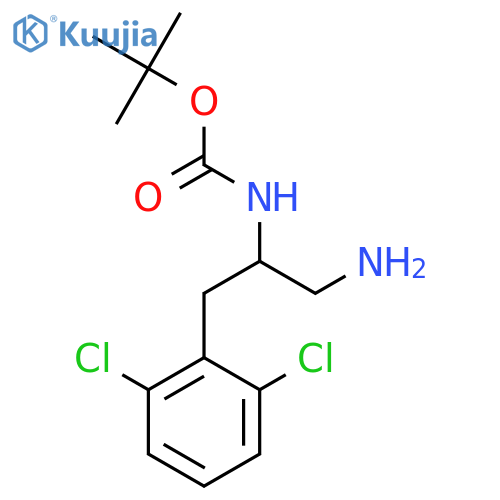 tert-butyl N-1-amino-3-(2,6-dichlorophenyl)propan-2-ylcarbamate structure