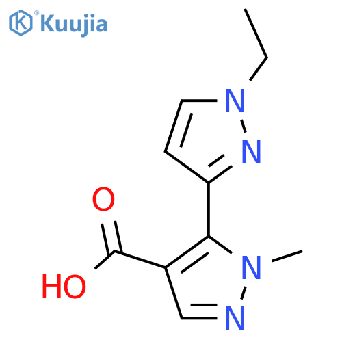 5-(1-ethyl-1H-pyrazol-3-yl)-1-methyl-1H-pyrazole-4-carboxylic acid structure