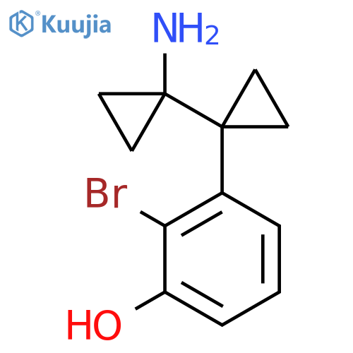3-1-(1-aminocyclopropyl)cyclopropyl-2-bromophenol structure