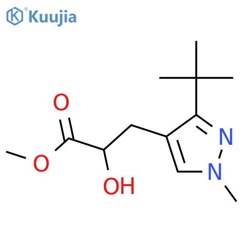 methyl 3-(3-tert-butyl-1-methyl-1H-pyrazol-4-yl)-2-hydroxypropanoate structure