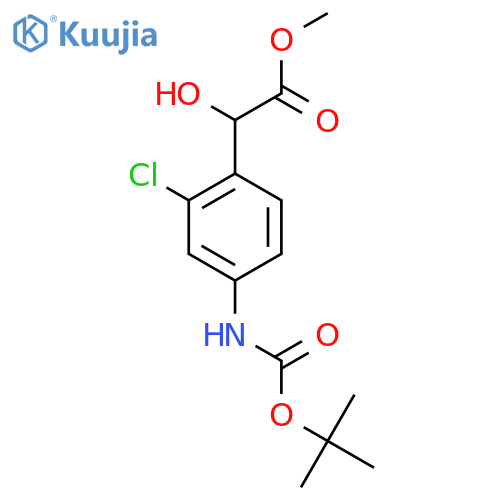 methyl 2-(4-{(tert-butoxy)carbonylamino}-2-chlorophenyl)-2-hydroxyacetate structure