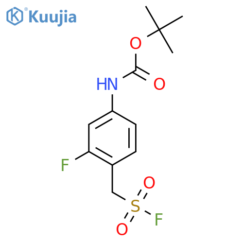 tert-butyl N-{3-fluoro-4-(fluorosulfonyl)methylphenyl}carbamate structure
