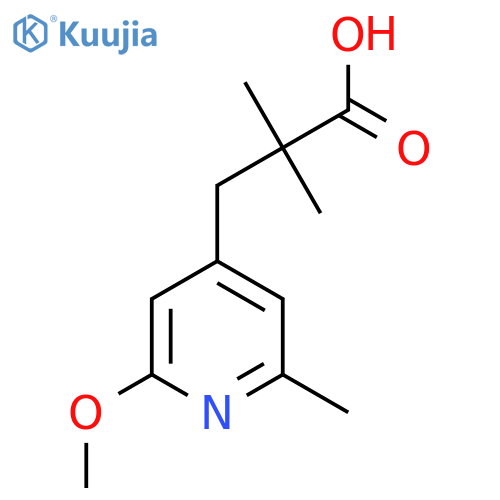 3-(2-methoxy-6-methylpyridin-4-yl)-2,2-dimethylpropanoic acid structure