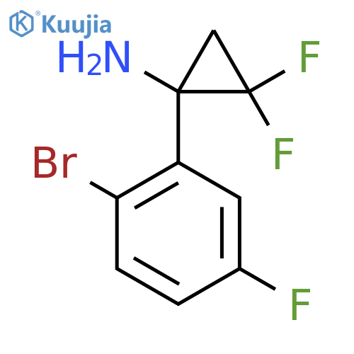 1-(2-bromo-5-fluorophenyl)-2,2-difluorocyclopropan-1-amine structure