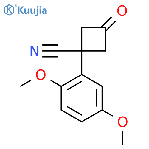 1-(2,5-dimethoxyphenyl)-3-oxocyclobutane-1-carbonitrile structure