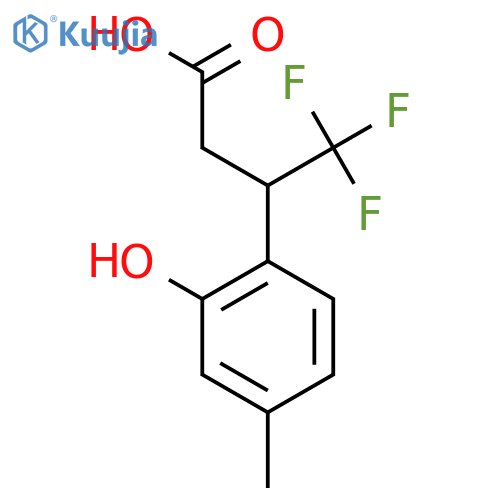 4,4,4-trifluoro-3-(2-hydroxy-4-methylphenyl)butanoic acid structure