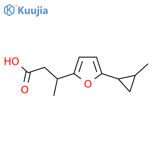 3-5-(2-methylcyclopropyl)furan-2-ylbutanoic acid structure