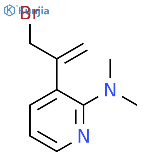 3-(3-bromoprop-1-en-2-yl)-N,N-dimethylpyridin-2-amine structure
