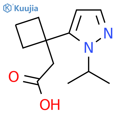2-{1-1-(propan-2-yl)-1H-pyrazol-5-ylcyclobutyl}acetic acid structure