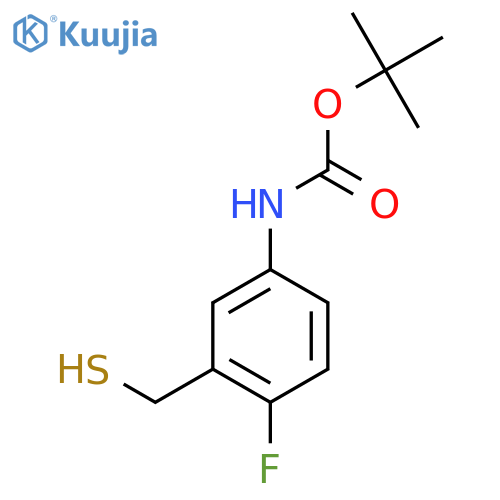 tert-butyl N-4-fluoro-3-(sulfanylmethyl)phenylcarbamate structure