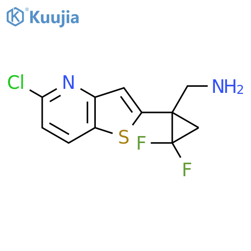 (1-{5-chlorothieno3,2-bpyridin-2-yl}-2,2-difluorocyclopropyl)methanamine structure