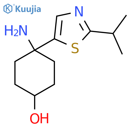 4-amino-4-2-(propan-2-yl)-1,3-thiazol-5-ylcyclohexan-1-ol structure
