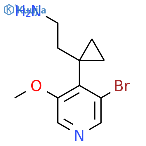 2-1-(3-bromo-5-methoxypyridin-4-yl)cyclopropylethan-1-amine structure