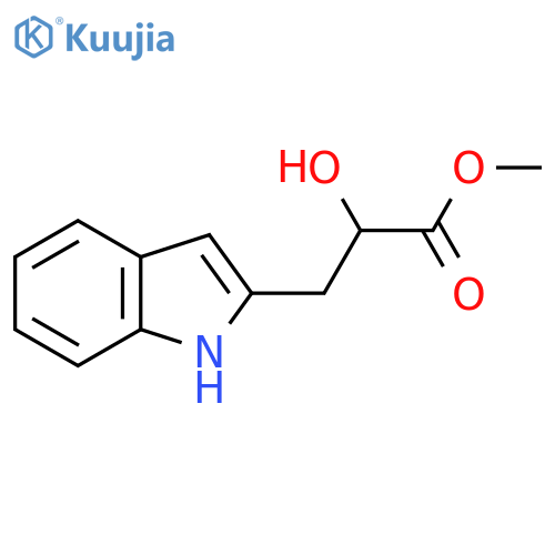 methyl 2-hydroxy-3-(1H-indol-2-yl)propanoate structure