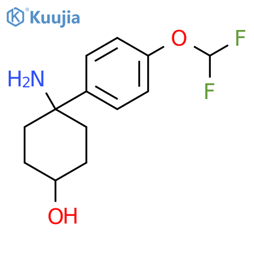 4-amino-4-4-(difluoromethoxy)phenylcyclohexan-1-ol structure