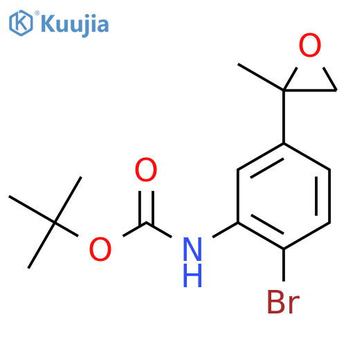 tert-butyl N-[2-bromo-5-(2-methyloxiran-2-yl)phenyl]carbamate structure