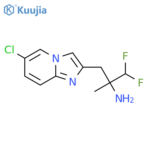 3-{6-chloroimidazo1,2-apyridin-2-yl}-1,1-difluoro-2-methylpropan-2-amine structure
