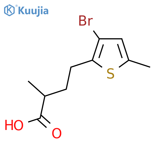 4-(3-bromo-5-methylthiophen-2-yl)-2-methylbutanoic acid structure