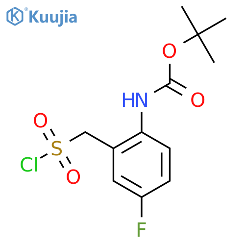 tert-butyl N-{2-(chlorosulfonyl)methyl-4-fluorophenyl}carbamate structure