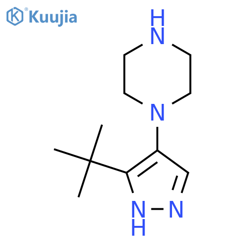 1-(3-tert-butyl-1H-pyrazol-4-yl)piperazine structure