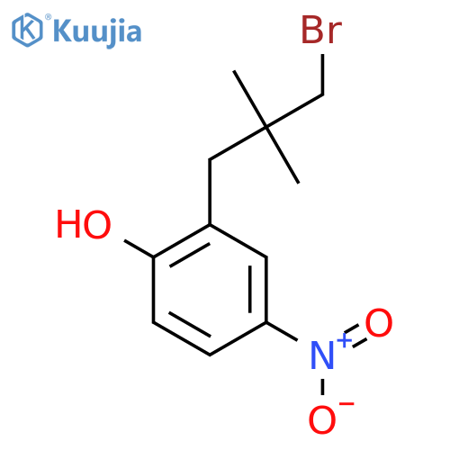 2-(3-bromo-2,2-dimethylpropyl)-4-nitrophenol structure