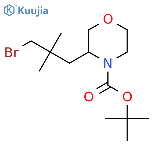 tert-butyl 3-(3-bromo-2,2-dimethylpropyl)morpholine-4-carboxylate structure