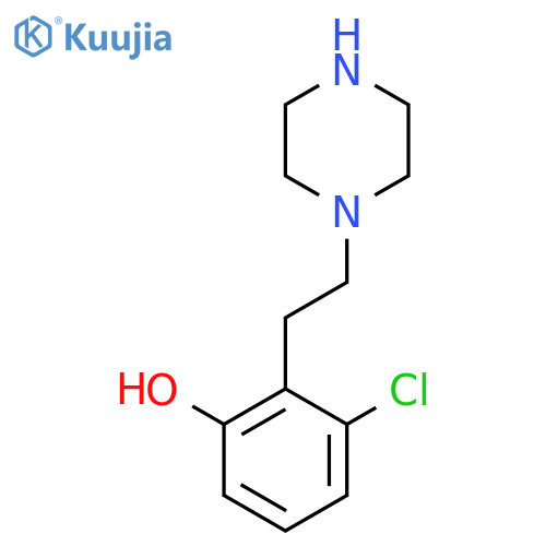3-chloro-2-2-(piperazin-1-yl)ethylphenol structure