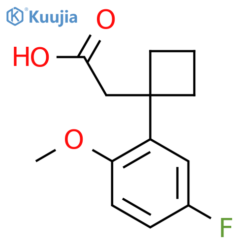 2-[1-(5-Fluoro-2-methoxyphenyl)cyclobutyl]acetic acid structure