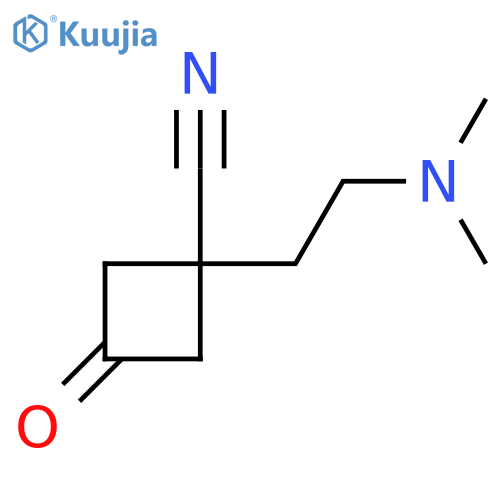 1-2-(dimethylamino)ethyl-3-oxocyclobutane-1-carbonitrile structure