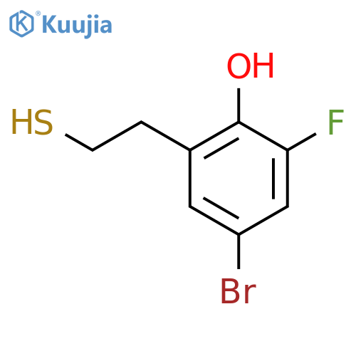 4-bromo-2-fluoro-6-(2-sulfanylethyl)phenol structure