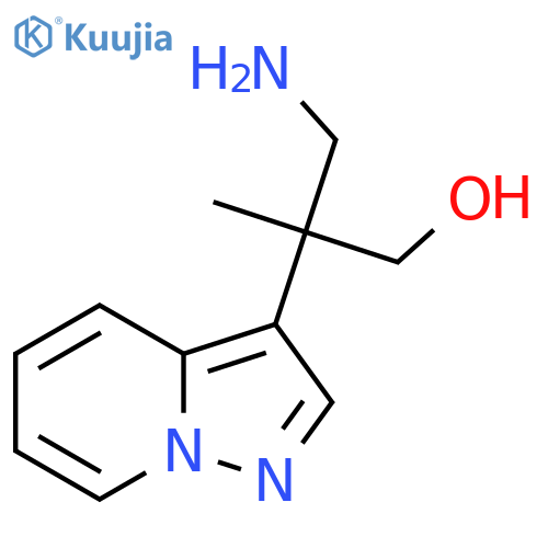 3-amino-2-methyl-2-{pyrazolo1,5-apyridin-3-yl}propan-1-ol structure