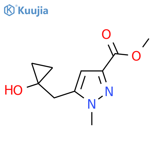 methyl 5-(1-hydroxycyclopropyl)methyl-1-methyl-1H-pyrazole-3-carboxylate structure