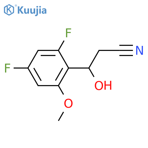 3-(2,4-difluoro-6-methoxyphenyl)-3-hydroxypropanenitrile structure