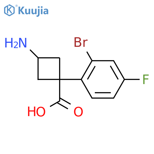 3-amino-1-(2-bromo-4-fluorophenyl)cyclobutane-1-carboxylic acid structure
