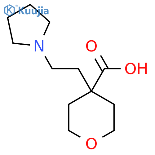 4-2-(pyrrolidin-1-yl)ethyloxane-4-carboxylic acid structure