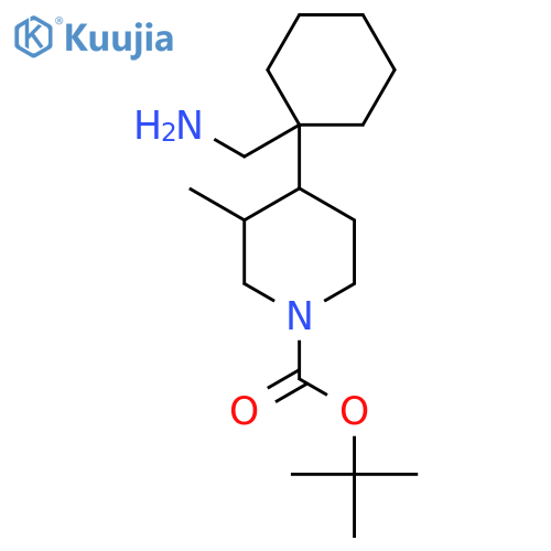tert-butyl 4-1-(aminomethyl)cyclohexyl-3-methylpiperidine-1-carboxylate structure
