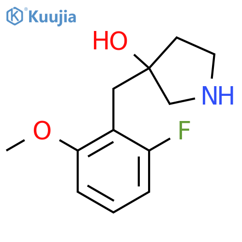 3-(2-fluoro-6-methoxyphenyl)methylpyrrolidin-3-ol structure