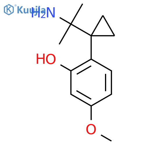 2-1-(2-aminopropan-2-yl)cyclopropyl-5-methoxyphenol structure