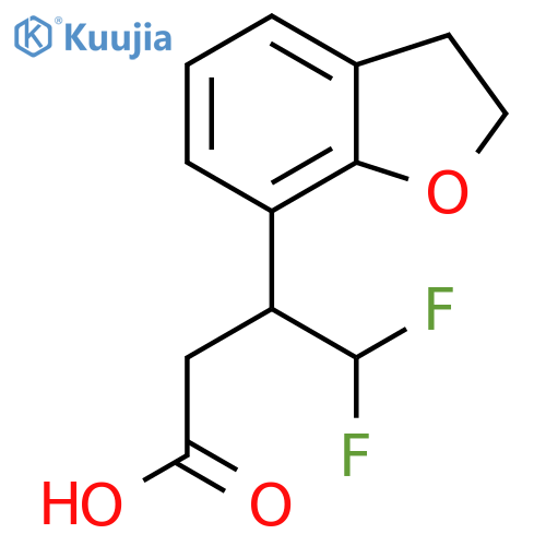 3-(2,3-dihydro-1-benzofuran-7-yl)-4,4-difluorobutanoic acid structure