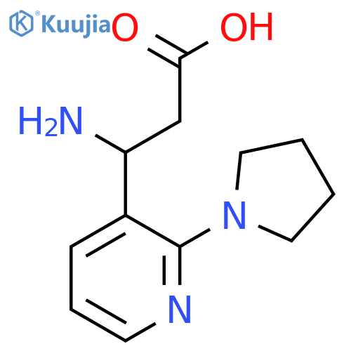3-amino-3-2-(pyrrolidin-1-yl)pyridin-3-ylpropanoic acid structure